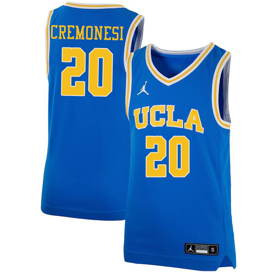 Jordan Brand Men #20 Logan Cremonesi UCLA Bruins College Jerseys Sale-Blue